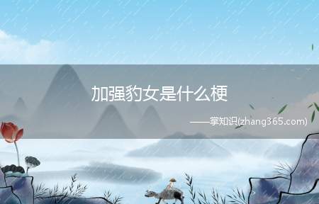 加强豹女是什么梗(加强豹女什么梗 家庭暴力的四个字)