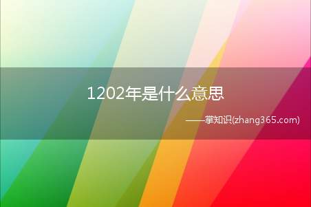 1202年是什么意思(1202年意思、出处介绍)