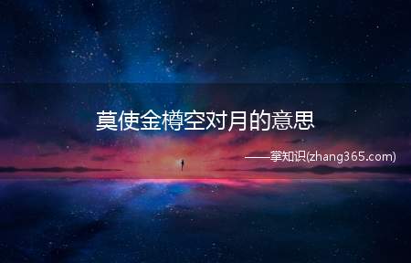 莫使金樽空对月的意思(人生得意须尽欢,莫使金樽空对月)