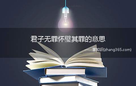 君子无罪怀璧其罪的意思(意思百姓本没有罪,因身藏璧玉而获罪)