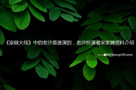 《穿越火线》中的老沙是谁演的,老沙扮演者宋家腾资料介绍