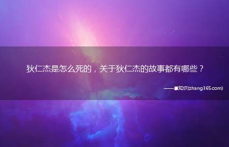 狄仁杰是怎么死的,关于狄仁杰的故事都有哪些?