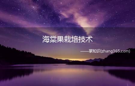 海棠果栽培技术(海棠果的栽培方法和措施)
