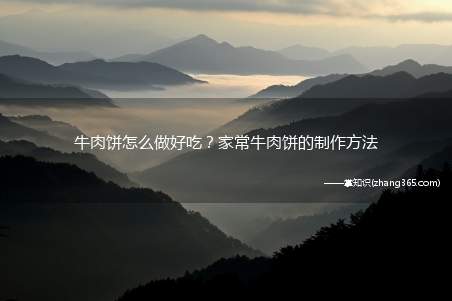 牛肉饼怎么做好吃?家常牛肉饼的制作方法