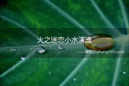 火之迷恋小水演谁(火之迷恋小水扮演者)