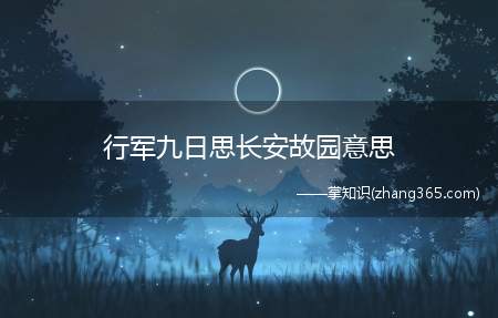 行军九日思长安故园意思(遥怜故乡菊应傍战场开的意思)