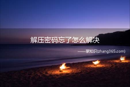 解压密码忘了怎么解决(解压密码忘了怎么办)
