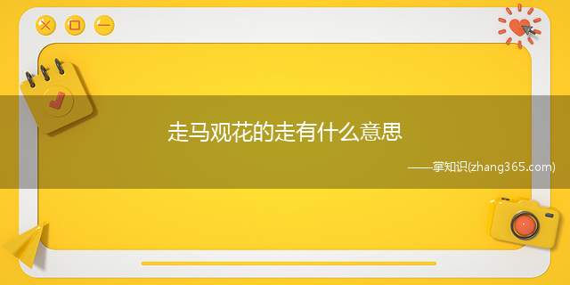 走马观花的走有什么意思(走马观花的走是什么意思)