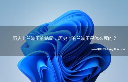 历史上兰陵王的结局,历史上的兰陵王是怎么死的?