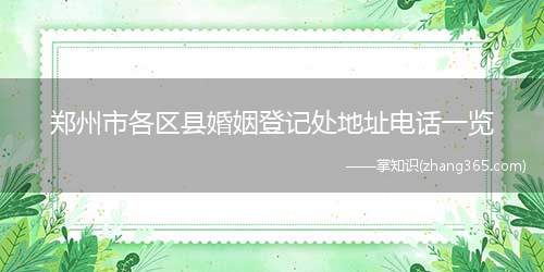 郑州市各区县婚姻登记处地址电话一览(金水区民政局婚姻登记处)