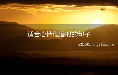 适合心情低落时的句子(心情不好的句子)