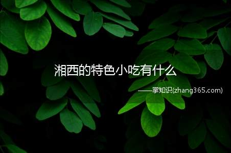 湘西的特色小吃有什么(湘西特色小吃)