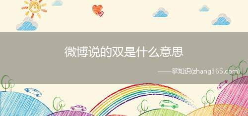 微博说的双是什么意思(微博双是什么意思啊)