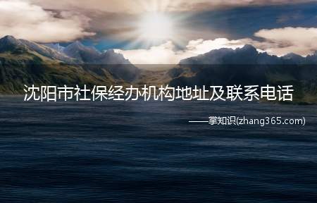 沈阳市社保经办机构地址及联系电话(沈阳市社会医疗保险管理局)