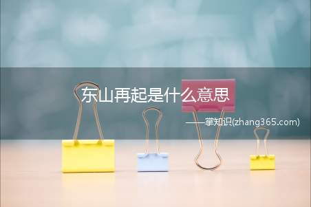 东山再起是什么意思(东山再起这个成语的意思吗)
