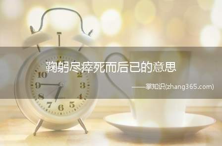 鞠躬尽瘁死而后已的意思(鞠躬尽死而后已基本释义)