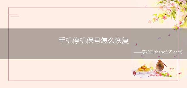 手机停机保号怎么恢复