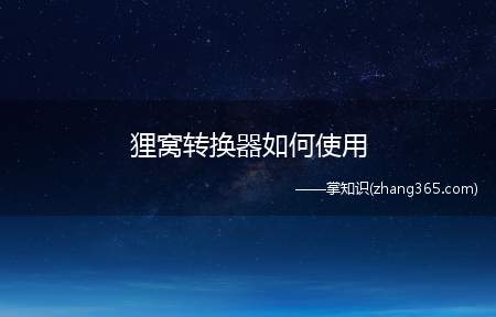 狸窝转换器如何使用
