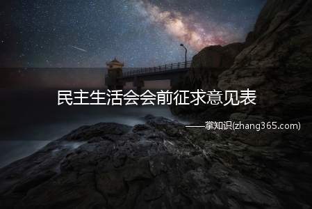 民主生活会会前征求意见表(团市委党组班子成员民主生活会会前征求意见怎么写)