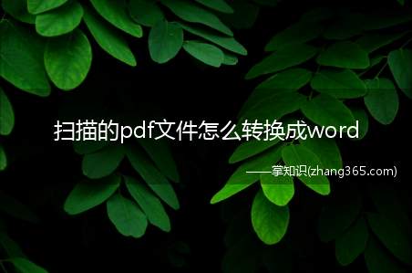 扫描的pdf文件怎么转换成word(如何将书本扫描成图片PDF的文件转换成Word)
