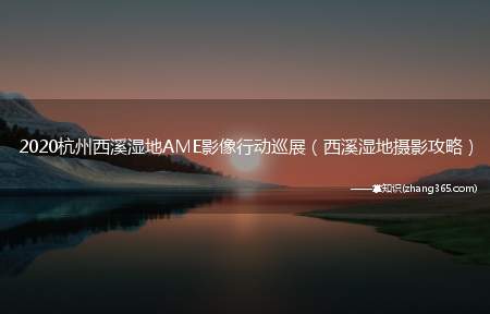 2020杭州西溪湿地AME影像行动巡展（西溪湿地摄影攻略）