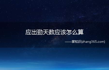 应出勤天数应该怎么算