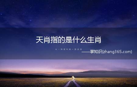 天肖指的是什么生肖