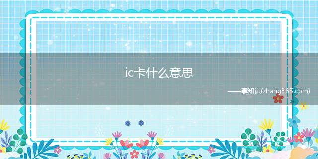ic卡什么意思(银行卡中的IC卡是什么意思)