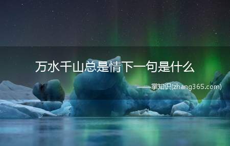 万水千山总是情下一句是什么