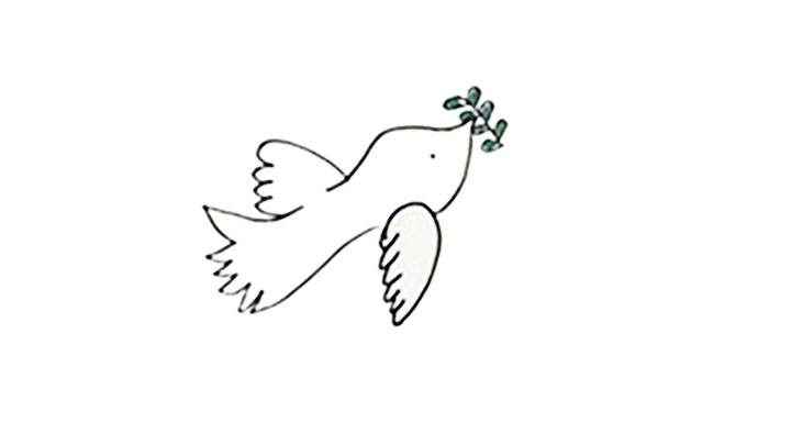 和平鸽简笔画怎么画(曲线画出和平鸽头的部分)
