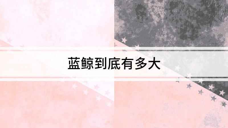 蓝鲸到底有多大(蓝鲸有多大,蓝鲸是世界上最大的动物)