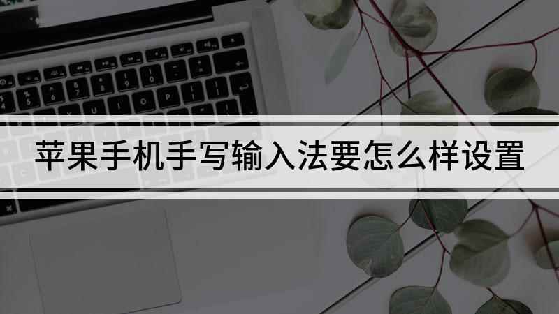 苹果手机手写输入法要怎么样设置(苹果手机怎么设置手写输入)