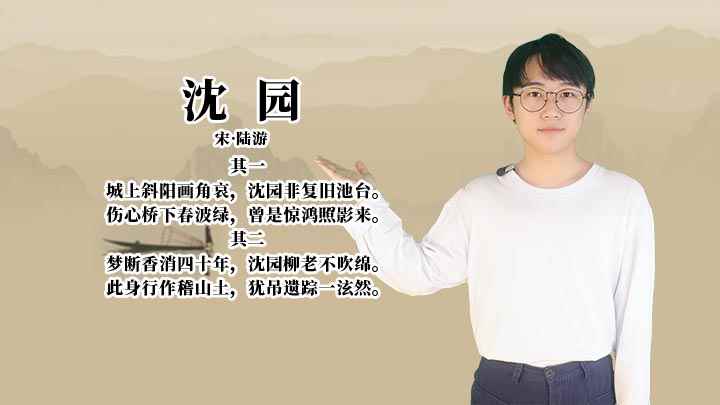 《沈园》讲解(七言绝句《沈园》,沈园非复旧池台,伤心桥下春波绿,曾是惊鸿照)