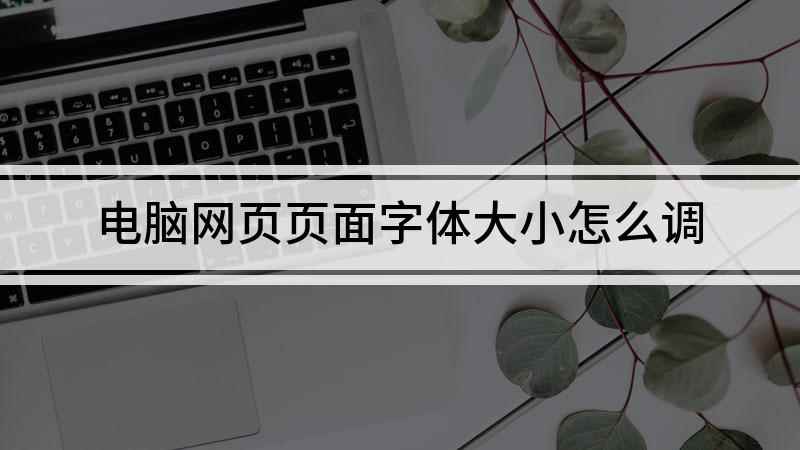 电脑网页页面字体大小怎么调(电脑网页字体大小怎么调)