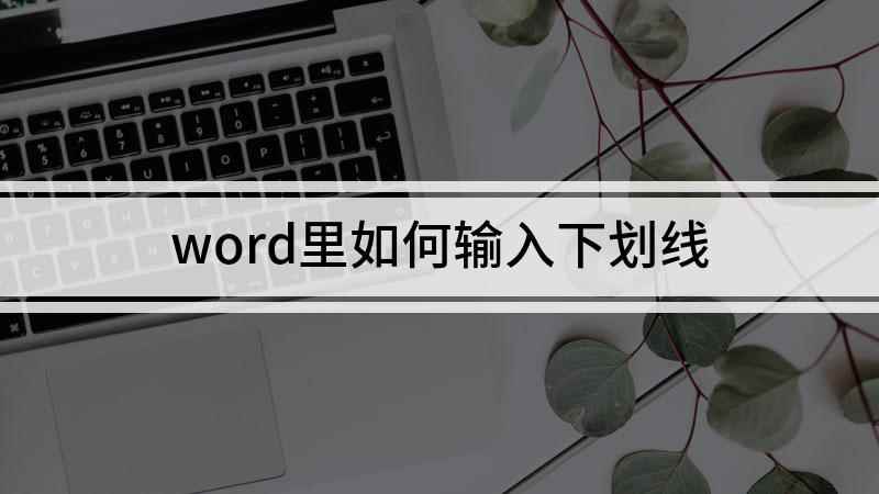 word里如何输入下划线(word文档怎么添加下划线)