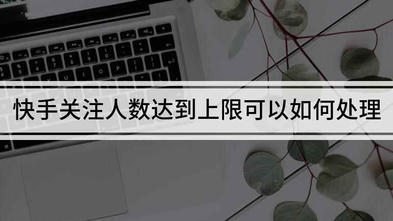 快手关注人数达到上限可以如何处理(iPhone11,适用系统:ios14)