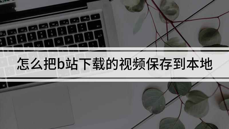 怎么把b站下载的视频保存到本地(电脑上哔哩哔哩怎么下载视频)