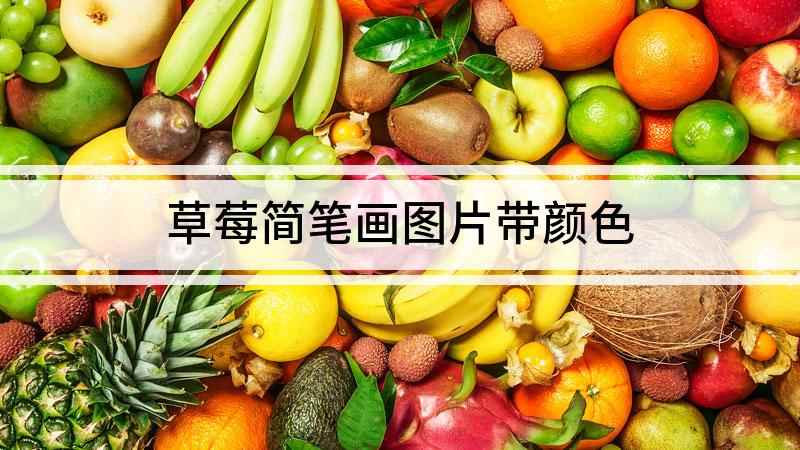 草莓简笔画图片带颜色(白纸上画一根果柄,再画一个略尖的椭圆,勾出草莓的外轮廓)