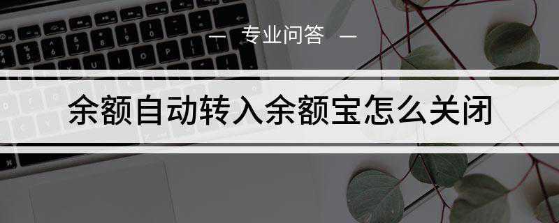 余额自动转入余额宝怎么关闭(关闭余额自动转入余额宝的方法)