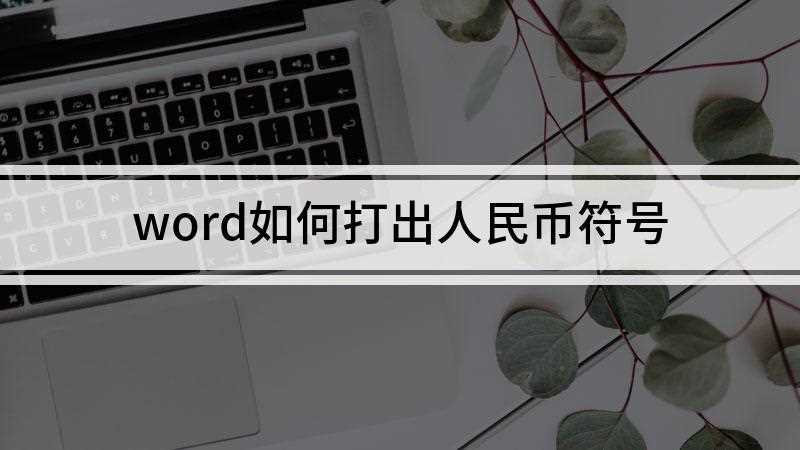 word如何打出人民币符号(word人民币符号怎么打出来)