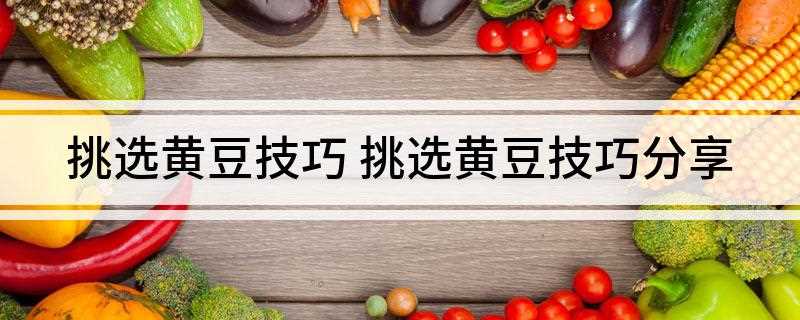 挑选黄豆技巧(散装黄豆需要注意什么)