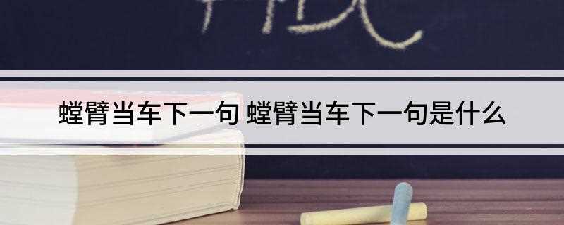 螳臂当车下一句(螳臂当车下一句是不自量力)