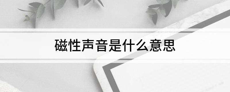 磁性声音是什么意思(声音像磁铁一样吸引人,是能最大吸引异性的声音)