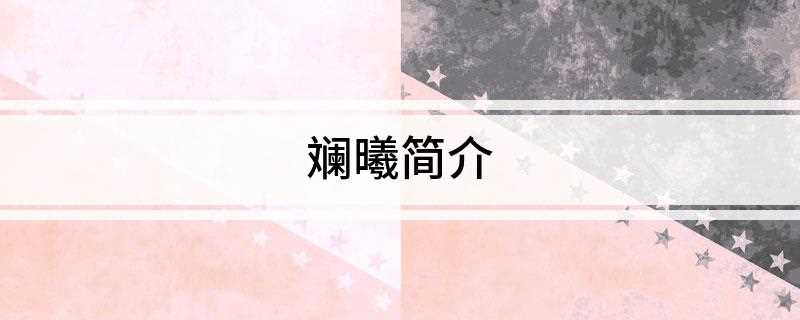 斓曦简介(国剧盛典最佳新人奖)