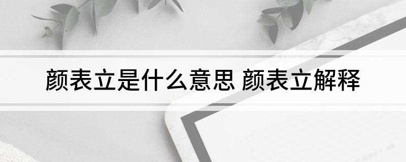颜表立是什么意思(颜表立字面解释是什么)