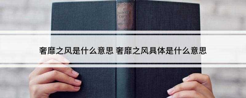 奢靡之风是什么意思(奢靡意思是挥霍浪费钱财,过分追求享受)