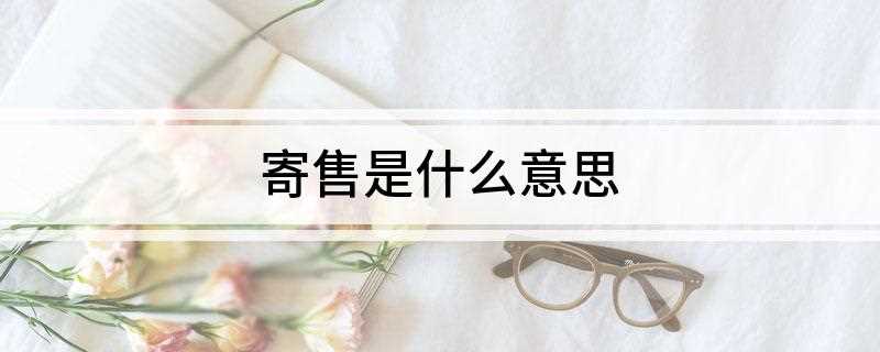 寄售是什么意思(寄售(consignment))