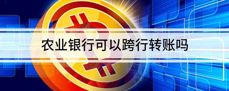 农业银行可以跨行转账吗