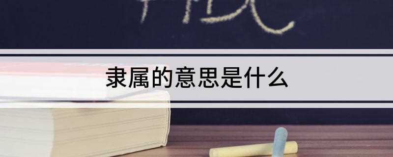 隶属的意思是什么