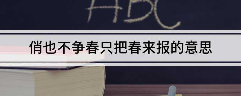 俏也不争春只把春来报的意思